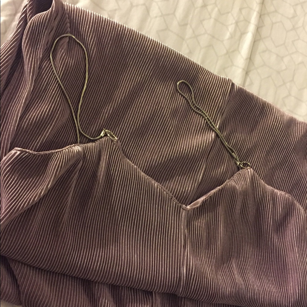 Satin mauve maxi dress